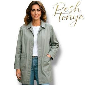 London Fog Lightweight Trench Style Coat Gray Size 14 Large